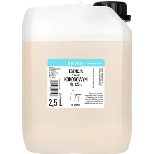 Kokosa garšas esence, 2,5L, uz 125L gatavā dzēriena