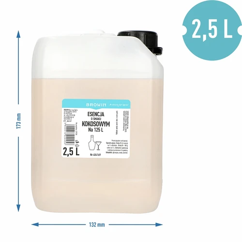 Kokosa garšas esence, 2,5L, uz 125L gatavā dzēriena - 3