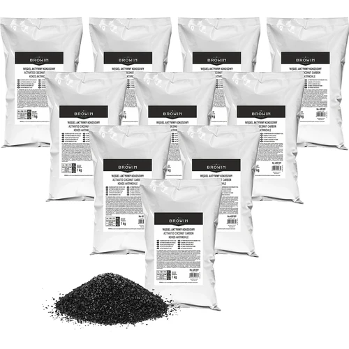 Kokosriekstu čaulu aktivētā ogle 1 kg x 10 - komplekts