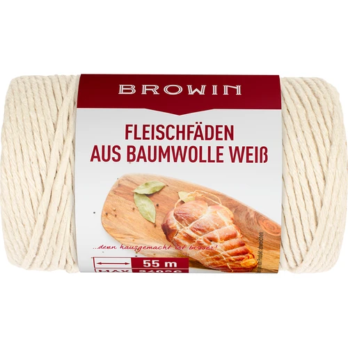 Kokvilnas aukla gaļas sasiešanai balta (240°C) 55 m - 2