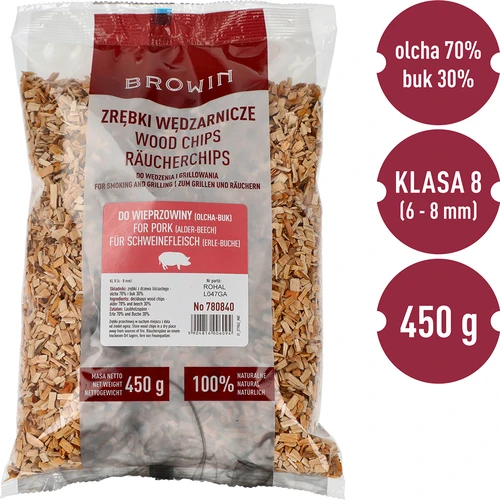 Kūpināšanas/grilēšanas skaidas, 70% alkšņa + 30% bukas, 450 g, kl. 8 - 3