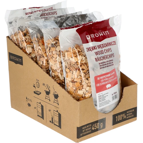 Kūpināšanas/grilēšanas skaidas cūkgaļai – maisījums (70% alkšņa, 30% bukas), 450 g, kalibrs 10 - 2