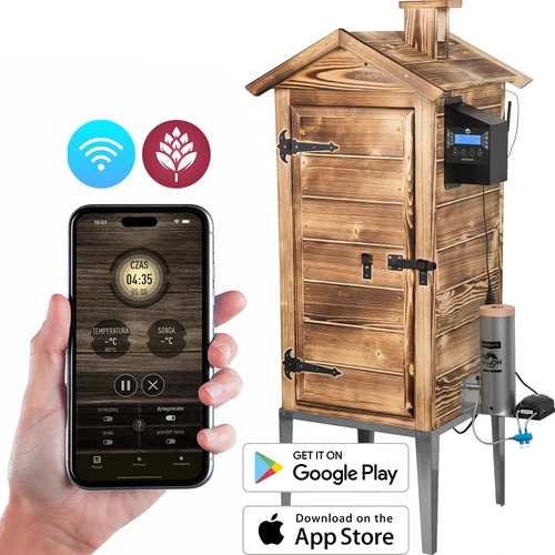 Kūpinātava ar Wi‑Fi, 200 L – dragON WOOD 100IQ ar elektrisko sildīšanas moduli un vadības kontrolieri, kurināma ar malku