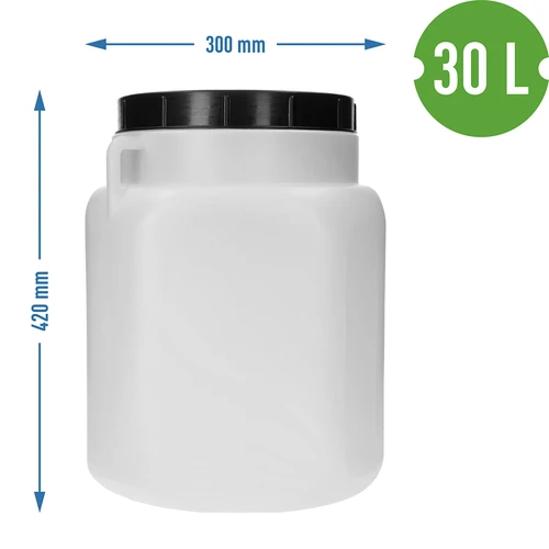 Kvadrātveida muca, 30 l, balta, ar rokturiem, Sterk - 10