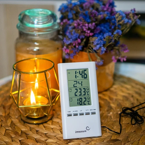 Laikapstacija – elektroniska, ar zondi, balta - 5