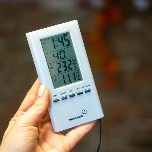 Laikapstacija – elektroniska, ar zondi, balta - 9