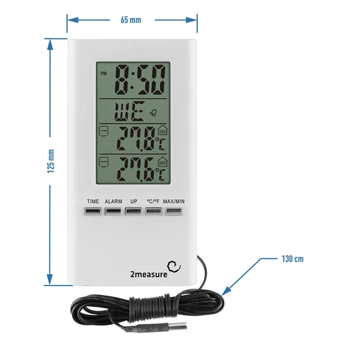 Laikapstacija – elektroniska, ar zondi, balta - 3