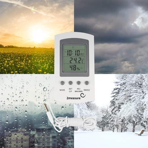 Laikapstākļu stacija – elektroniska, ar zondi, balta - 13