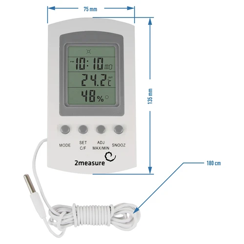 Laikapstākļu stacija – elektroniska, ar zondi, balta - 7