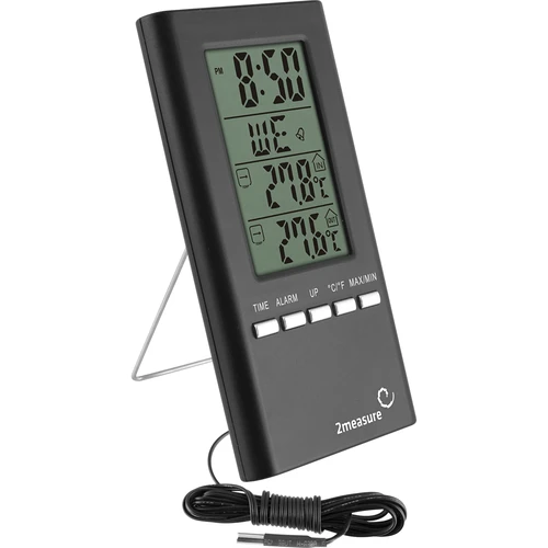 Laikapstākļu stacija – elektroniska, ar zondi, melna