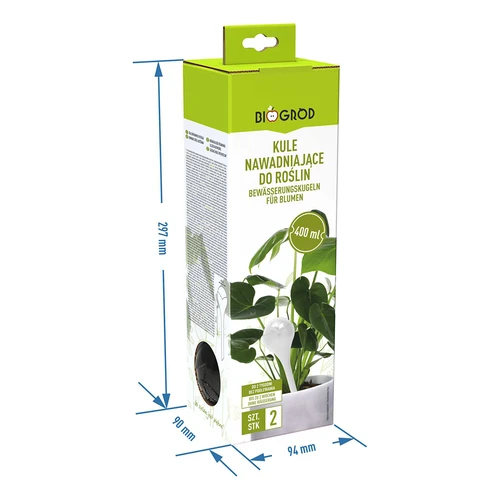 Laistīšanas bumbas augiem, caurspīdīgi melnas, 400 ml, 2 gab. - 6