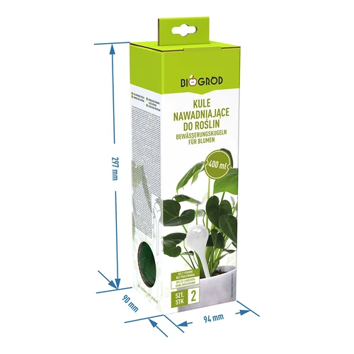 Laistīšanas bumbas augiem, caurspīdīgi zaļas, 400 ml, 2 gab. - 7