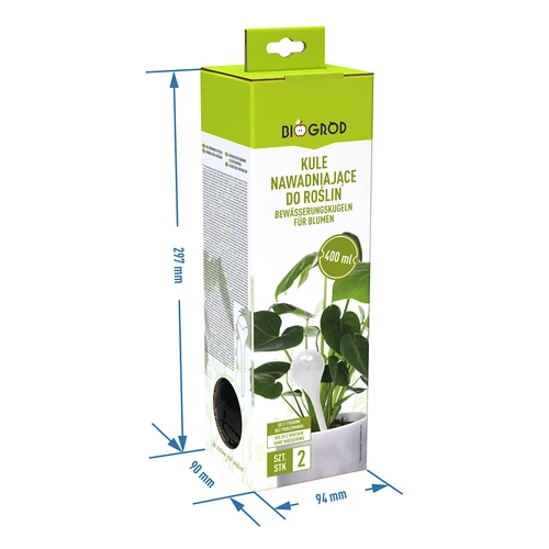 Laistīšanas bumbas augiem, melnas matētas, 400 ml, 2 gab. - 4