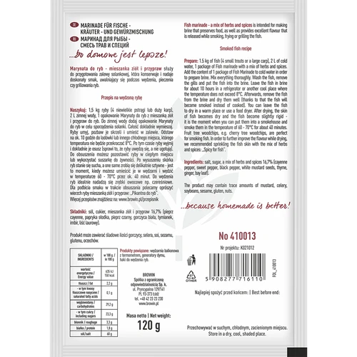 Marināde zivīm - garšaugu un garšvielu maisījums, 120 g - 2