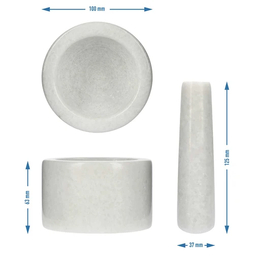 Marmora virtuves piesta, balta, Ø 10 cm - 10