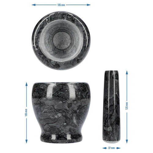 Marmora virtuves piesta, melna, Ø 10,5 cm - 10