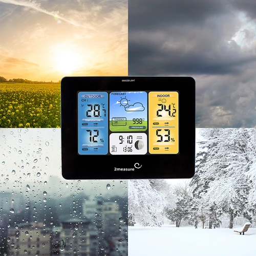 Meteostacija RCC – elektroniska, ar apgaismojumu, bezvadu, ar sensoru, melna - 18