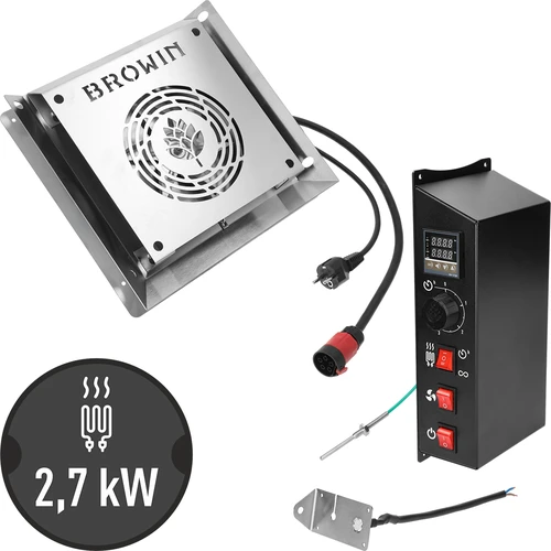 Moduļu komplekts ar digitālo termostatu - dragON 2,7 kW, dārza kūpinātavām