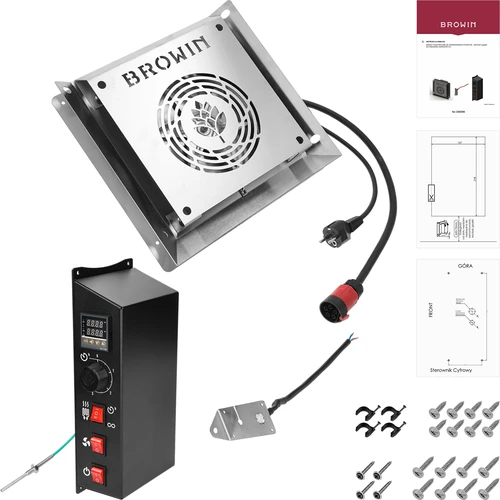 Moduļu komplekts ar digitālo termostatu - dragON 2,7 kW, dārza kūpinātavām - 2