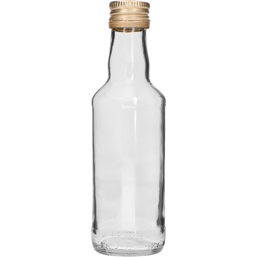 Klasiskā degvīna pudele 200 ml ar zelta skrūvējamo korķi fi 28, 1 gab.