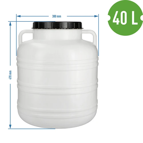 Muca skābēšanai 40 L - balta, ar rokturiem - 8