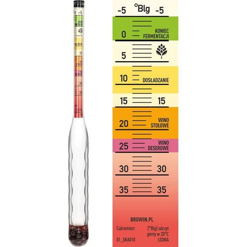 Neplīstošs cukurmērs ar mērīšanas cilindru, mērījumu diapazons: -5–35°Blg - 4