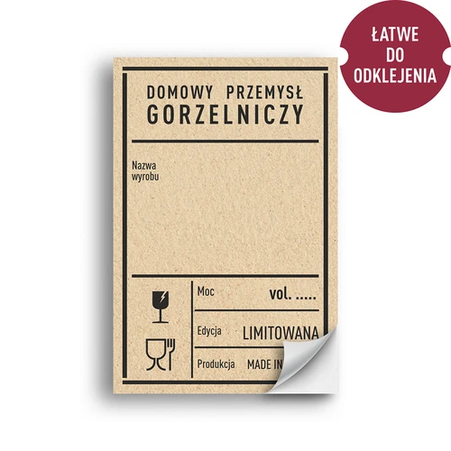 Pašlīmējošas etiķetes 60x90 mm pudelēm, degvīnam, PRL, 20 gab. - 2