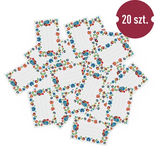 Pašlīmējošās etiķetes, tautiskais raksts, 85/55 mm - 20 gab. - 3