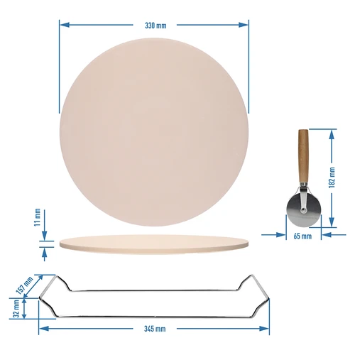 Picas akmens ar rokturi un picas nazīti, no kordierīta, apaļš, 33 cm - 8