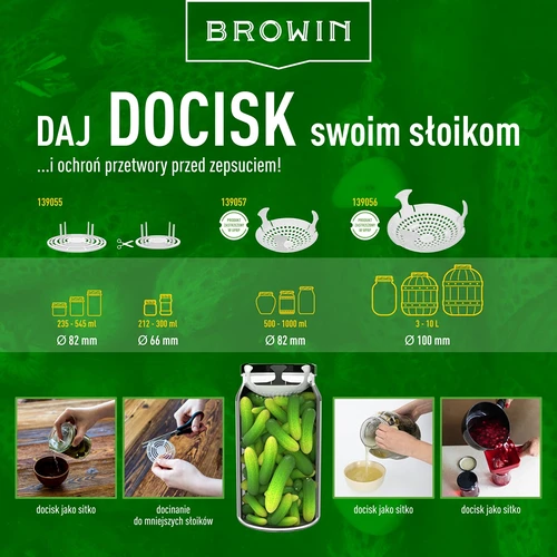 Piespiežamais siets konserviem, skābējumiem un marinējumiem etiķī - burkām fi 82-66 - 10