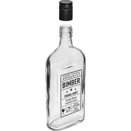 Plakanā pudele 500 ml ar skrūvējamu vāciņu, apdruka „Bimber PRL”, 1 gab. - 3