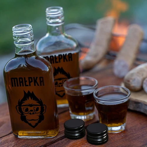 Kabatas kolbas tipa pudele 200 ml ar skrūvējamu vāciņu, apdruka “Mērkaķītis”, 1 gab. - 6