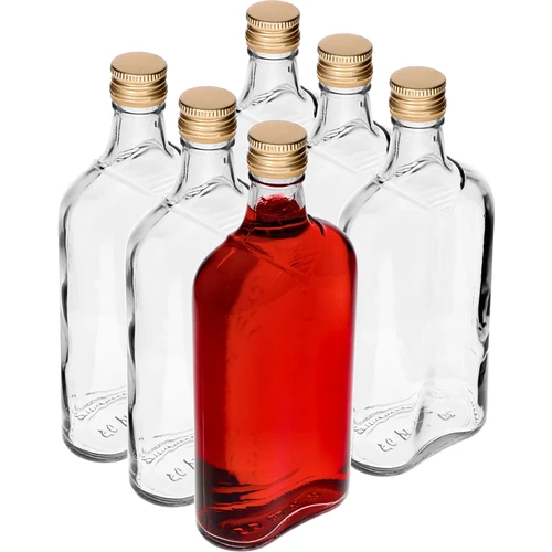 Plakanā pudele 500 ml ar skrūvējamu vāciņu, 6 gab. - 8