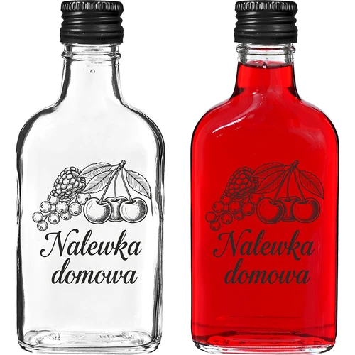 Blašķes tipa pudele 200 ml ar skrūvējamu korķi, uzdruka „Mājas uzlējums”, 1 gab.