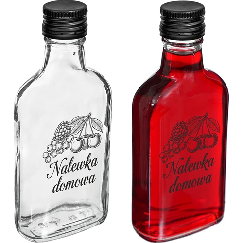 Blašķes tipa pudele 200 ml ar skrūvējamu korķi, uzdruka „Mājas uzlējums”, 1 gab. - 2