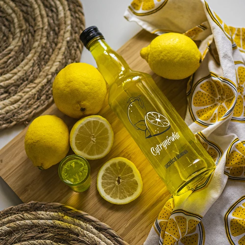 Pudele 500 ml ar skrūvējamu vāciņu, ar apdruku „Cytrynówka”, 1 gab. - 6
