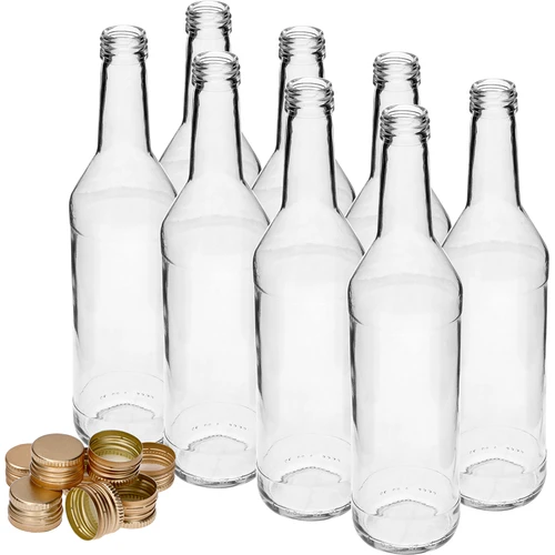 Pudele 500 ml degvīnam, taisna, ar skrūvējamiem korķiem – 8 gab. - 3