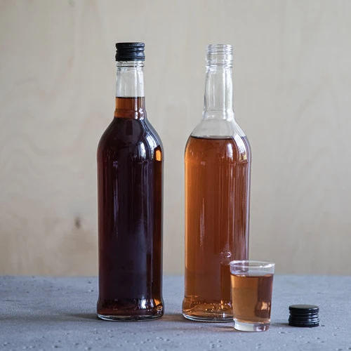 Pudele 500 ml Slaida, ar melnu skrūvējamu vāciņu, degvīnam, 6 gab. - 9