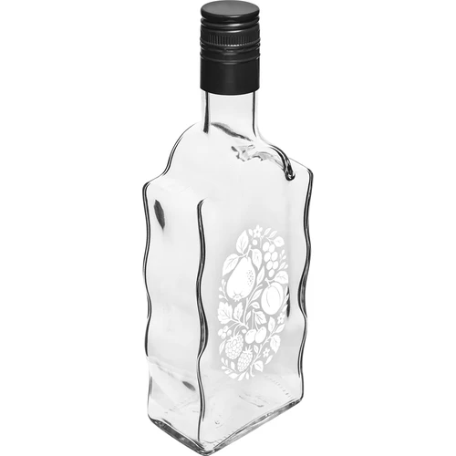 Pudele Klasztorna 500 ml ar skrūvējamo korķi un apdruku „Augļi”, 1. dizains