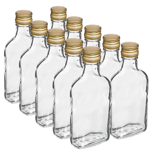 Pudele liķieriem kabatkolba ar skrūvējamu vāciņu 200 ml, 10 gab.