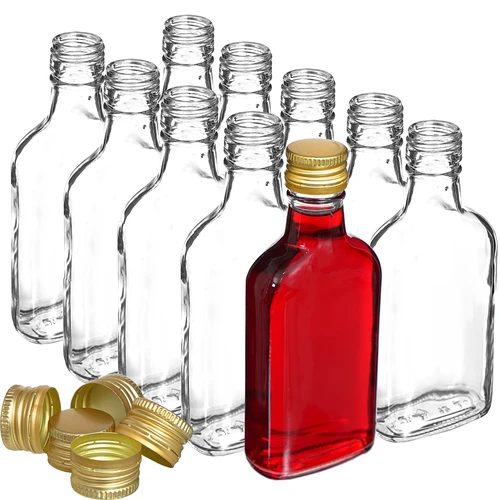 Pudele liķieriem kabatkolba ar skrūvējamu vāciņu 200 ml, 10 gab. - 2
