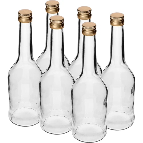 Pudele Napoleon 500 ml ar skrūvējamu vāciņu fi28, 6 gab