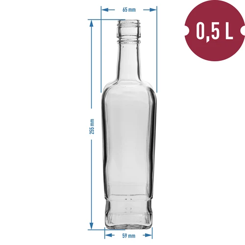 Pudele Pryncypalna 500 ml ar skrūvējamu korķi, 6 gab. - 6
