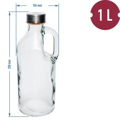 Pudele Samuraj 1L ar aizbāzni un rokturi - 2