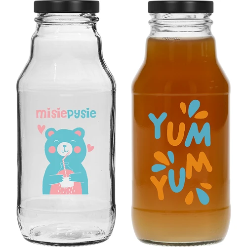 Pudele twist off 330 ml ar fi43 vāciņu un krāsainu apdruku - 6 gab. - 5