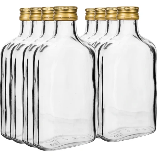 Pudele uzlējumiem (piersiówka) 100 ml + skrūvējamais vāciņš, 8 gab. - 2
