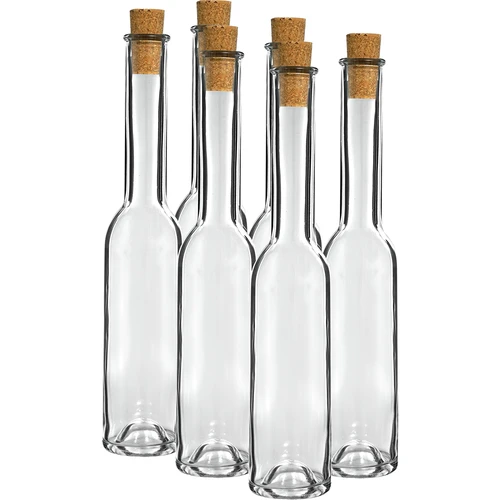 Pudeles uzlējumiem 200 ml (6 gab.) + 6 korķu 23/18