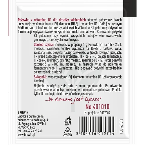 Rauga barības viela vīnam ar B1 vitamīnu, 10g - 2