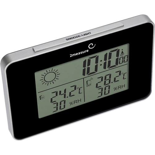 RCC laikapstākļu stacija – elektroniska, bezvadu, ar apgaismotu sensoru, melna - 4