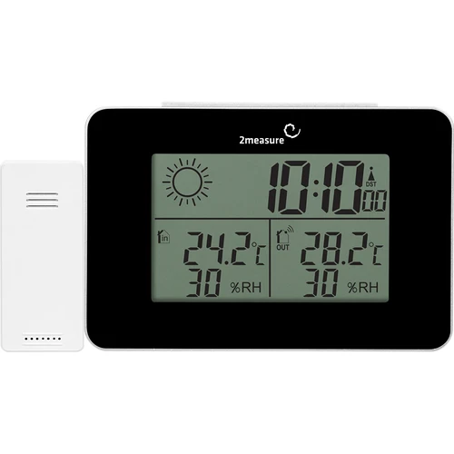 RCC laikapstākļu stacija – elektroniska, bezvadu, ar apgaismotu sensoru, melna - 6